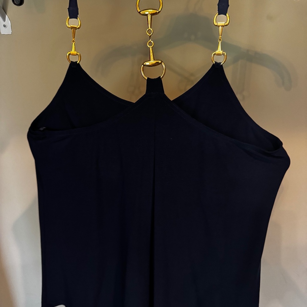 JB by Julie Brown Navy Blue Tank Top with Gold Hardware